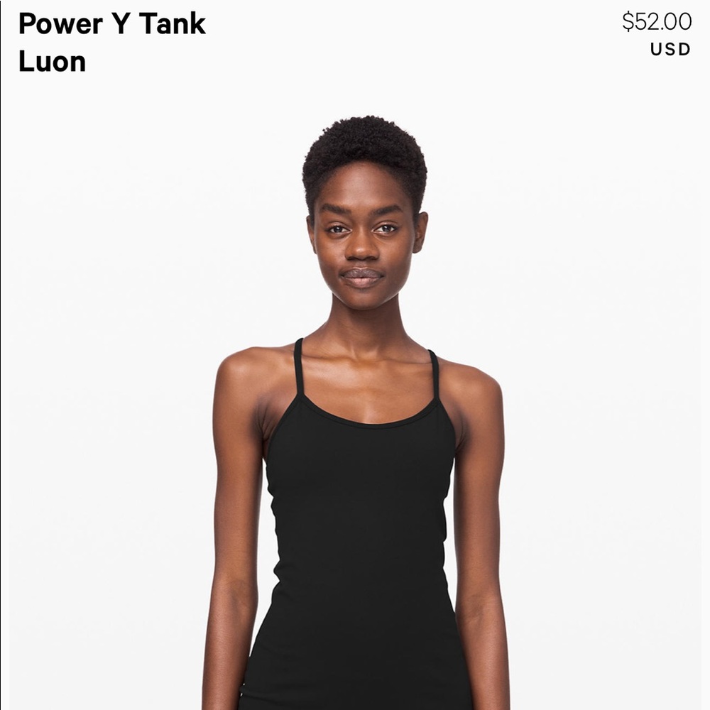 Lululemon Black power Y tank